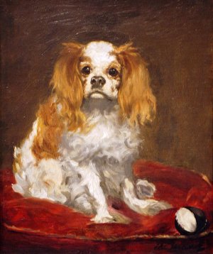 Main Product Photo of A King Charles Spaniel Painting by Edouard Manet