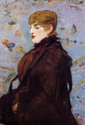 Main Product Photo of Autumn, Portait of Mery Laurent in a Brown Fur Cape Painting by Edouard Manet