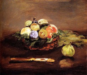 Main Product Photo of Basket of Fruits Painting by Edouard Manet