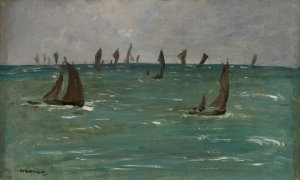 Main Product Photo of Boats at Berck-sur-Mer Painting by Edouard Manet