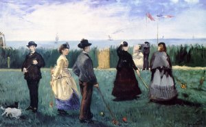 Main Product Photo of Croquet at Boulogne Painting by Edouard Manet