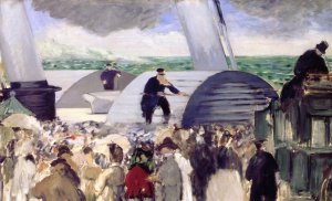 Main Product Photo of Departure of the Folkstone Boat - The Large Study Painting by Edouard Manet