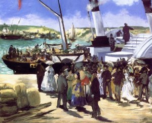 Main Product Photo of Departure of the Folkstone Boat Painting by Edouard Manet