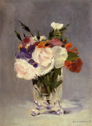 Flowers in a Crystal Vase by Edouard Manet Oil Painting Reproduction