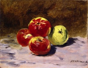 Four Apples by Oil Painting Reproduction