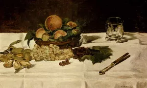 Grapes, Peaches and Almonds by Edouard Manet - Hand-Painted Oil Painting Reproduction