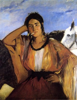 Main Product Photo of Gypsy with Cigarette also known as Indian Woman Smoking Painting by Edouard Manet