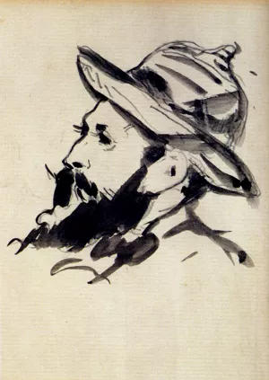Had Of A Man Claude Monet by Edouard Manet - Hand-Painted Oil Painting Reproduction