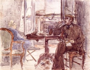 Main Product Photo of Interior at Arcachon Study Painting by Edouard Manet