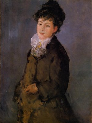 Main Product Photo of Isabelle Lemonnier with a White Scarf Painting by Edouard Manet