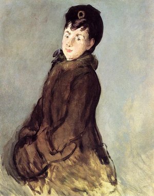 Main Product Photo of Isabelle Lemonnier with Muff Painting by Edouard Manet
