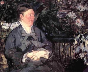 Main Product Photo of Madame Manet in the Conservatory Painting by Edouard Manet