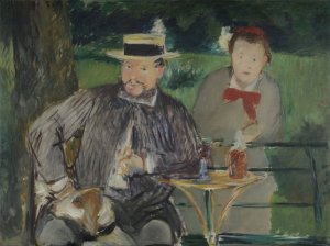 Main Product Photo of Portrait D'ernest Hoschede Et Sa Fille Marthe Painting by Edouard Manet