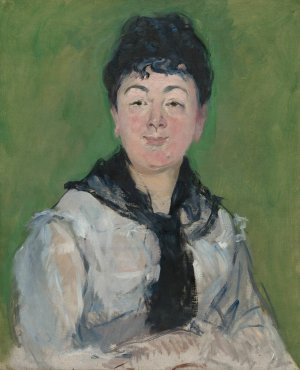 Main Product Photo of Portrait of a Woman with a Black Fichu Painting by Edouard Manet