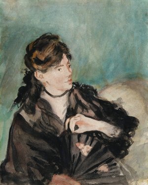 Main Product Photo of Portrait of Berthe Morisot with a Fan Painting by Edouard Manet