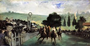 Main Product Photo of Races at Longchamp Painting by Edouard Manet