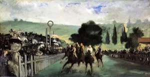Races at Longchamp by Edouard Manet - Hand-Painted Oil Painting Reproduction
