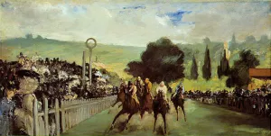 Racetrack near Paris by Oil Painting Reproduction
