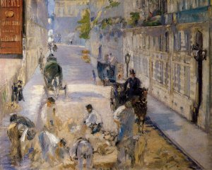 Main Product Photo of Rue Mosnier with Road Menders Painting by Edouard Manet