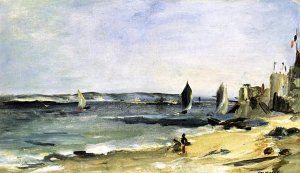 Main Product Photo of Seascape at Arcachon also known as Arcachon, Beautiful Weather Painting by Edouard Manet