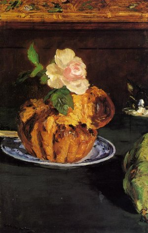 Main Product Photo of Still Life with Brioche Painting by Edouard Manet