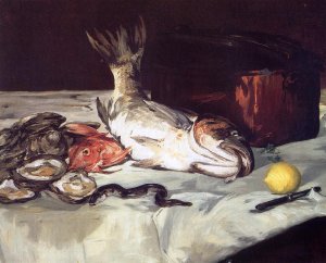 Main Product Photo of Still Life with Fish Painting by Edouard Manet