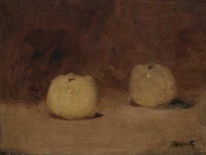Main Product Photo of Still Life with Two Apples Painting by Edouard Manet