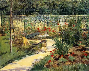 The Bench also known as My Garden by Edouard Manet - Hand-Painted Oil Painting Reproduction