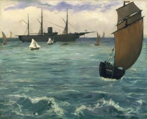Main Product Photo of The 'Kearsarge' at Boulogne Painting by Edouard Manet