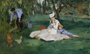 Main Product Photo of The Monet Family in Their Garden at Argenteuil Painting by Edouard Manet