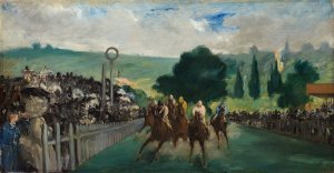 Main Product Photo of The Races at Longchamp Painting by Edouard Manet