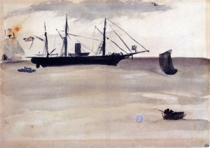 U.S.S. Kearsarge off Boulogne by Oil Painting Reproduction