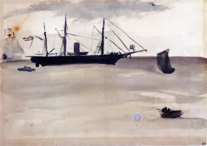 U.S.S. Kearsarge off Boulogne by Oil Painting Reproduction