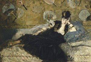 Main Product Photo of Woman With Fans Painting by Edouard Manet