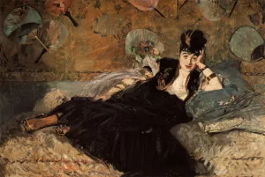 Woman with Fans by Edouard Manet - Hand-Painted Oil Painting Reproduction