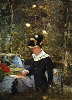 Young Girl on the Threshold of the Garden at Bellevue by Oil Painting Reproduction