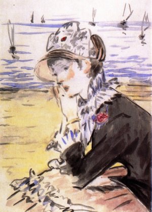 Young Woman by the Sea by Edouard Manet Oil Painting Reproduction