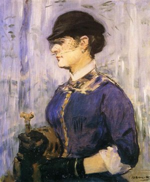 Main Product Photo of Young Woman in a Round Hat Painting by Edouard Manet