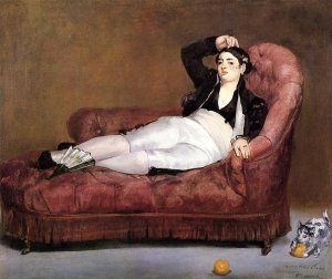 Main Product Photo of Young Woman Reclining Painting by Edouard Manet